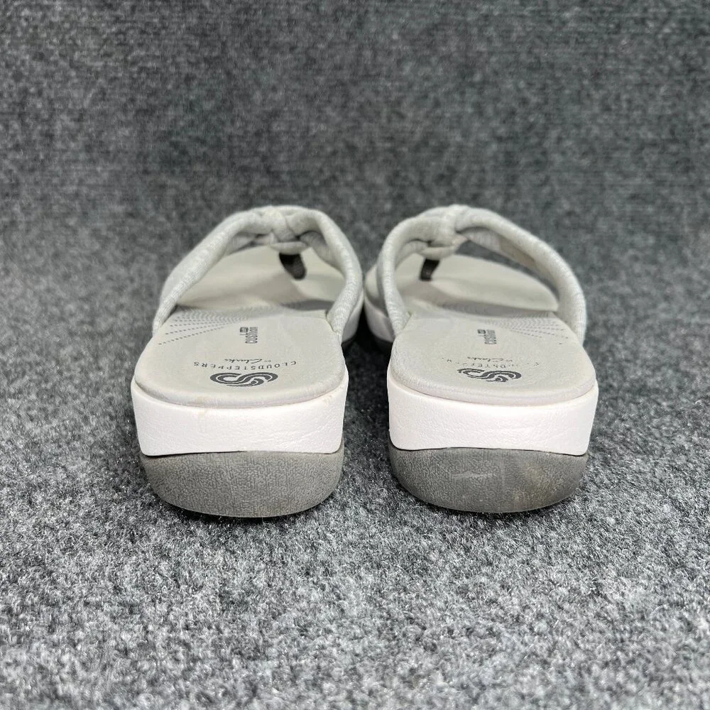 Clarks Cloudsteppers Sandals Women's 8 Grey Comfort Casual Toe Post‎ Flip Flops